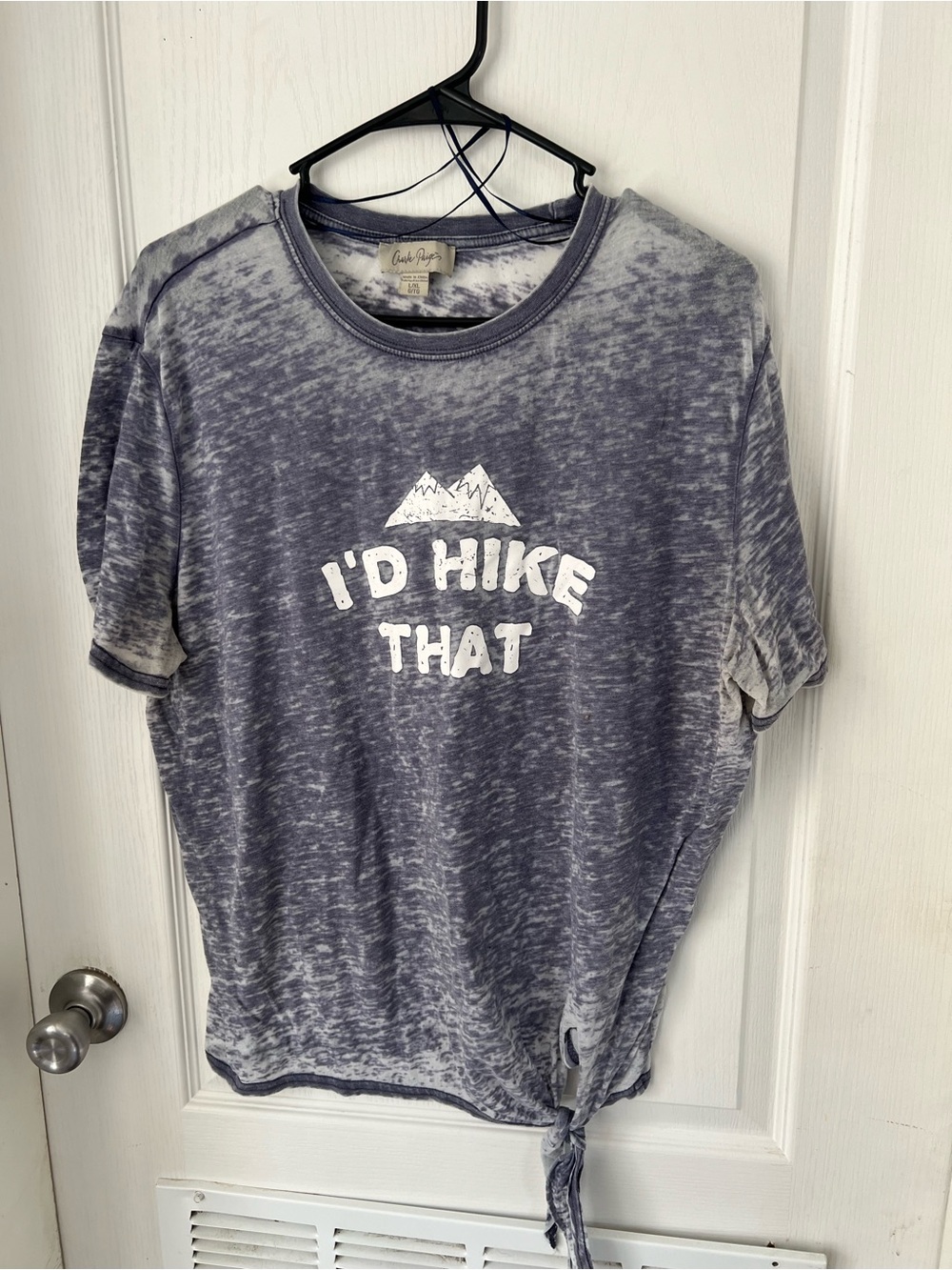 Charlie Paige Washed Blue 'I'd Hike That' Short Sleeve Tee